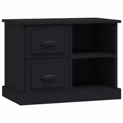 vidaXL Bedside Cabinet Bedside Table Nightstand Side Table Telephone Stand - black