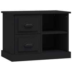vidaXL Bedside Cabinet Bedside Table Nightstand Side Table Telephone Stand - black