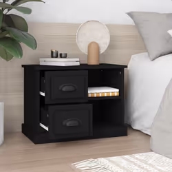 vidaXL Bedside Cabinet Bedside Table Nightstand Side Table Telephone Stand - black