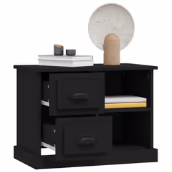 vidaXL Bedside Cabinet Bedside Table Nightstand Side Table Telephone Stand - black - Additional view 4
