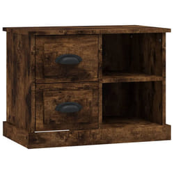 vidaXL Bedside Cabinet Bedside Table Nightstand Side Table Telephone Stand - smoked oak