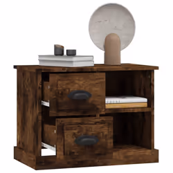 vidaXL Bedside Cabinet Bedside Table Nightstand Side Table Telephone Stand - smoked oak - Additional view 4