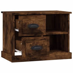 vidaXL Bedside Cabinet Bedside Table Nightstand Side Table Telephone Stand - smoked oak - Additional view 5