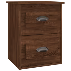 vidaXL Wall-mounted Bedside Cabinets Floating Storage Cabinets Hanging Cabinet - brown oak, 1 pcs