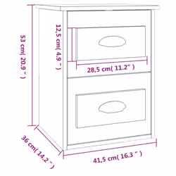 vidaXL Wall-mounted Bedside Cabinets Floating Storage Cabinets Hanging Cabinet - brown oak, 1 pcs - Additional view 10
