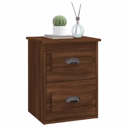 vidaXL Wall-mounted Bedside Cabinets Floating Storage Cabinets Hanging Cabinet - brown oak, 2 pcs - Additional view 4