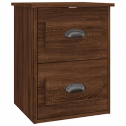 vidaXL Wall-mounted Bedside Cabinets Floating Storage Cabinets Hanging Cabinet - brown oak, 2 pcs - Additional view 6