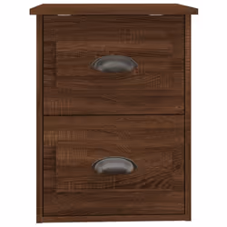 vidaXL Wall-mounted Bedside Cabinets Floating Storage Cabinets Hanging Cabinet - brown oak, 2 pcs - Additional view 8