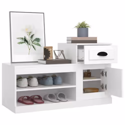 vidaXL Shoe Cabinet Shoe Rack Shoe Storage Shelf Organiser Engineered Wood - white - Additional view 4