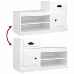 vidaXL Shoe Cabinet Shoe Rack Shoe Storage Shelf Organiser Engineered Wood - white - Additional view 8