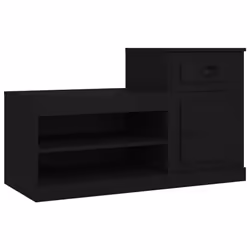 vidaXL Shoe Cabinet Shoe Rack Shoe Storage Shelf Organiser Engineered Wood - black