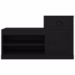 vidaXL Shoe Cabinet Shoe Rack Shoe Storage Shelf Organiser Engineered Wood - black - Additional view 5