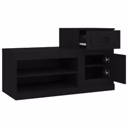 vidaXL Shoe Cabinet Shoe Rack Shoe Storage Shelf Organiser Engineered Wood - black - Additional view 7