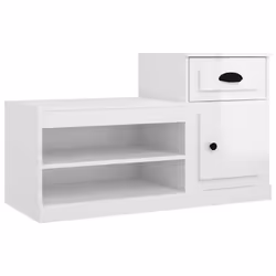 vidaXL Shoe Cabinet Shoe Rack Shoe Storage Shelf Organiser Engineered Wood - high gloss white