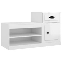 vidaXL Shoe Cabinet Shoe Rack Shoe Storage Shelf Organiser Engineered Wood - high gloss white