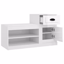 vidaXL Shoe Cabinet Shoe Rack Shoe Storage Shelf Organiser Engineered Wood - high gloss white - Additional view 7