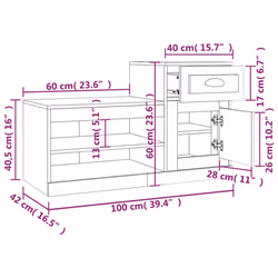 vidaXL Shoe Cabinet Shoe Rack Shoe Storage Shelf Organiser Engineered Wood - sonoma oak - Additional view 10
