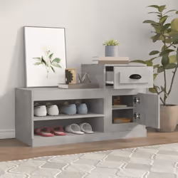 vidaXL Shoe Cabinet Shoe Rack Shoe Storage Shelf Organiser Engineered Wood - concrete grey