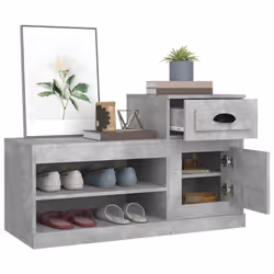 vidaXL Shoe Cabinet Shoe Rack Shoe Storage Shelf Organiser Engineered Wood - concrete grey - Additional view 4
