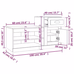 vidaXL Shoe Cabinet Shoe Rack Shoe Storage Shelf Organiser Engineered Wood - smoked oak - Additional view 10