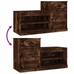 vidaXL Shoe Cabinet Shoe Rack Shoe Storage Shelf Organiser Engineered Wood - smoked oak - Additional view 8