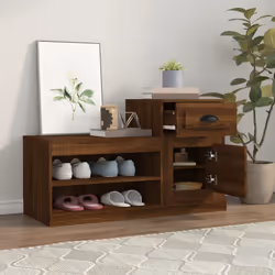 vidaXL Shoe Cabinet Shoe Rack Shoe Storage Shelf Organiser Engineered Wood - brown oak