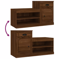 vidaXL Shoe Cabinet Shoe Rack Shoe Storage Shelf Organiser Engineered Wood - brown oak - Additional view 8