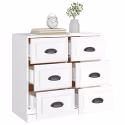 vidaXL Sideboard Storage Cabinet Storage Cupboard Highboard Engineered Wood - high gloss white - Additional view 4