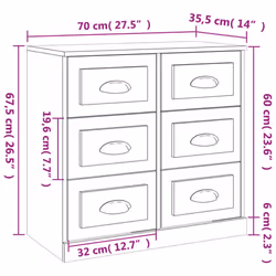 vidaXL Sideboard Storage Cabinet Storage Cupboard Highboard Engineered Wood - high gloss white - Additional view 9