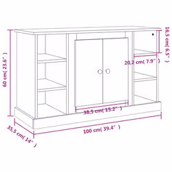 vidaXL Sideboard Engineered Wood Cupboard Side Coffee Cabinet Multi Colours - smoked oak - Additional view 3