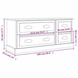 vidaXL TV Cabinet TV Stand Sideboard Cabinet TV Unit Cupboard Engineered Wood - sonoma oak