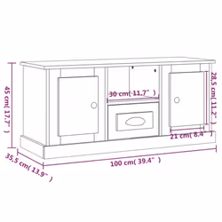 vidaXL TV Cabinet TV Stand Sideboard Cabinet TV Unit Cupboard Engineered Wood - concrete grey - Additional view 9