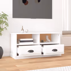 vidaXL TV Cabinet TV Stand Sideboard Cabinet TV Unit Cupboard Engineered Wood - high gloss white