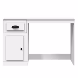 vidaXL Desk Computer Desk Office Writing Desk with Drawer Engineered Wood - white - Additional view 5