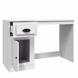 vidaXL Desk Computer Desk Office Writing Desk with Drawer Engineered Wood - white - Additional view 7