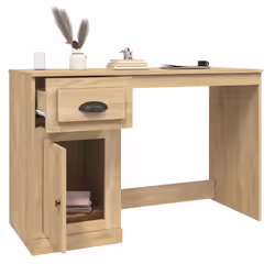 vidaXL Desk Computer Desk Office Writing Desk with Drawer Engineered Wood - sonoma oak - Additional view 4