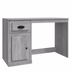 vidaXL Desk Computer Desk Office Writing Desk with Drawer Engineered Wood - grey sonoma