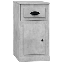 vidaXL Side Cabinet Sideboard Bedroom Side Table with Drawer Engineered Wood - concrete grey