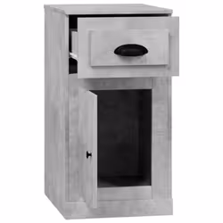 vidaXL Side Cabinet Sideboard Bedroom Side Table with Drawer Engineered Wood - concrete grey - Additional view 7