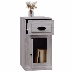 vidaXL Side Cabinet Sideboard Bedroom Side Table with Drawer Engineered Wood - grey sonoma - Additional view 4