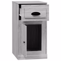 vidaXL Side Cabinet Sideboard Bedroom Side Table with Drawer Engineered Wood - grey sonoma - Additional view 7