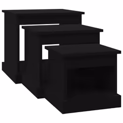 vidaXL Coffee Tables Living Room End Table Side Table 3 pcs Engineered Wood - black - Additional view 4