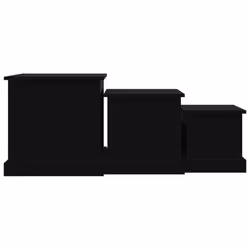vidaXL Coffee Tables Living Room End Table Side Table 3 pcs Engineered Wood - black - Additional view 6
