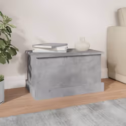 vidaXL Storage Box Garden Tool Chest Outdoor Storage Bin Box Engineered Wood - concrete grey, 50 x 30 x 28 cm - Additional view 5