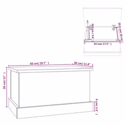 vidaXL Storage Box Garden Tool Chest Outdoor Storage Bin Box Engineered Wood - concrete grey, 50 x 30 x 28 cm - Additional view 6