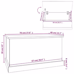 vidaXL Storage Box Garden Tool Chest Outdoor Storage Bin Box Engineered Wood - white, 70 x 40 x 38 cm - Additional view 11