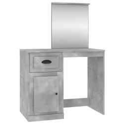 vidaXL Dressing Table Vanity Desk Cosmetic Table Makeup Desk Engineered Wood - concrete grey, with mirror