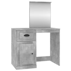 vidaXL Dressing Table Vanity Desk Cosmetic Table Makeup Desk Engineered Wood - concrete grey, with mirror