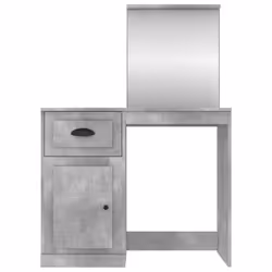 vidaXL Dressing Table Vanity Desk Cosmetic Table Makeup Desk Engineered Wood - concrete grey, with mirror - Additional view 5