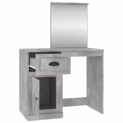 vidaXL Dressing Table Vanity Desk Cosmetic Table Makeup Desk Engineered Wood - concrete grey, with mirror - Additional view 6